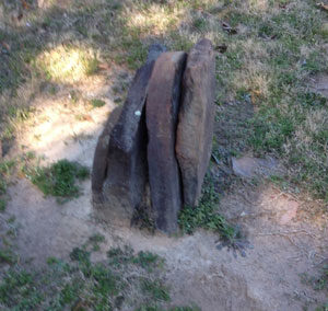 Unique arrangements of grave stones in Rains County